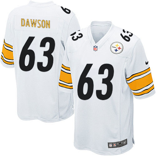 Youth Elite Dermontti Dawson Nike Jersey White Road - #63 NFL Pittsburgh Steelers